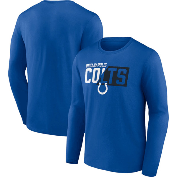 Men's Indianapolis Colts Blue One Two Long Sleeve T-Shirt